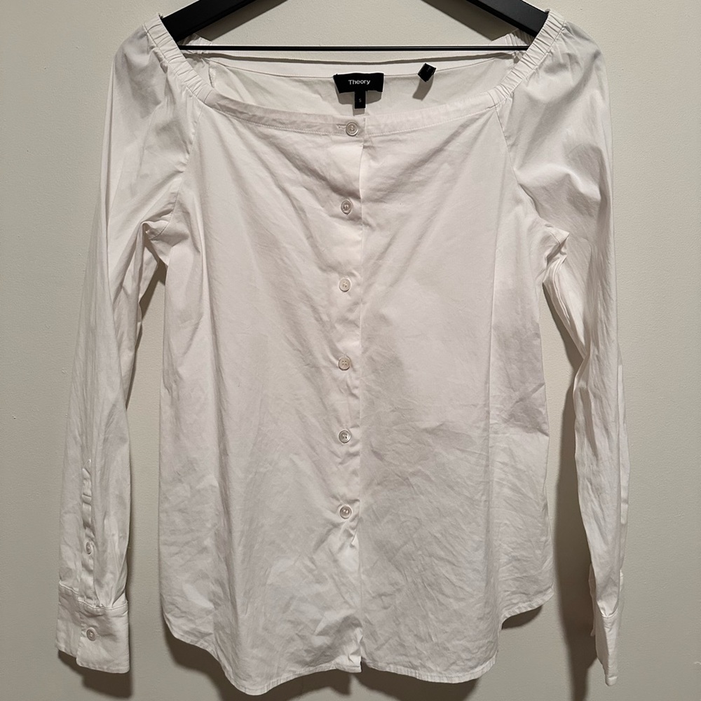 Theory off-shoulder blouse